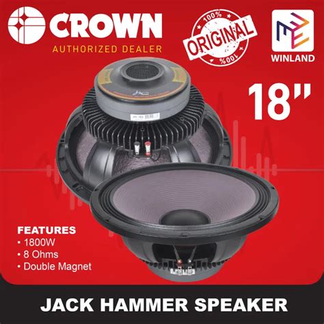 Crown By Winland Jack Hammer High Power Professional Speaker