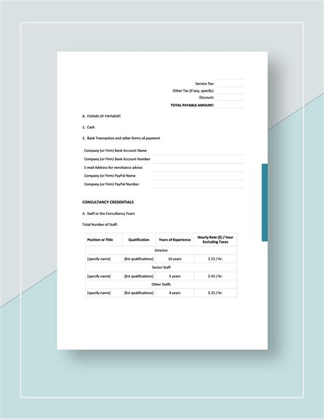 Consulting Quote Template