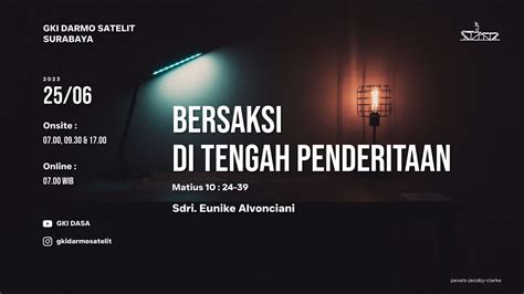 Bersaksi Di Tengah Penderitaan Matius Youtube