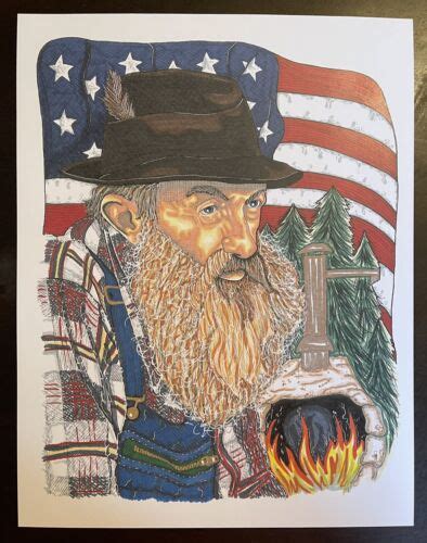 Outlaw Moonshine Legend Popcorn Sutton 11x14 Sketch Print Signed Artist