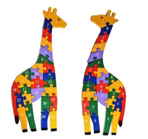 Giraffe Alphabet Puzzle Wooden Toys Education Toys Learning Etsy