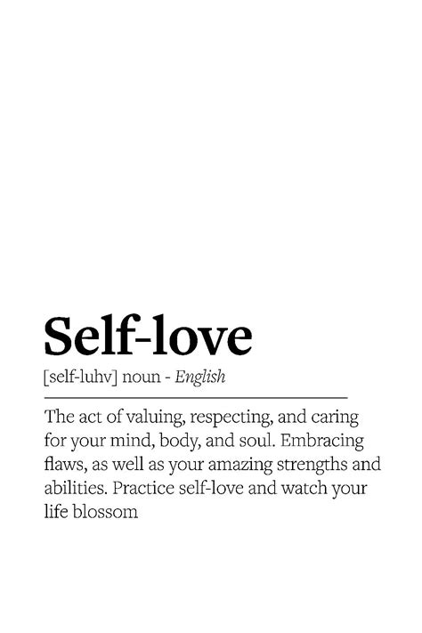 Self Love Definition Printable Wall Art Love Yourself Quote To Print