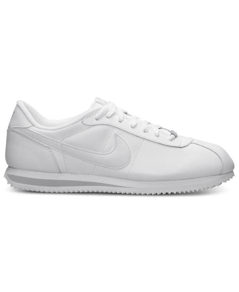 Nike Men S Cortez Basic Leather Casual Sneakers From Finish Line In White For Men Lyst