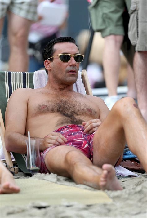 Jon Hamm In A Swimsuit Shooting Scenes For Mad Men Season 6 In Hawaii” Daily Squirt