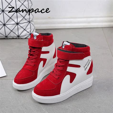 2020 Thick Platform Sneakers Casual Lace Up Wedges High Heel Womens Shoes Outdoor Black Red