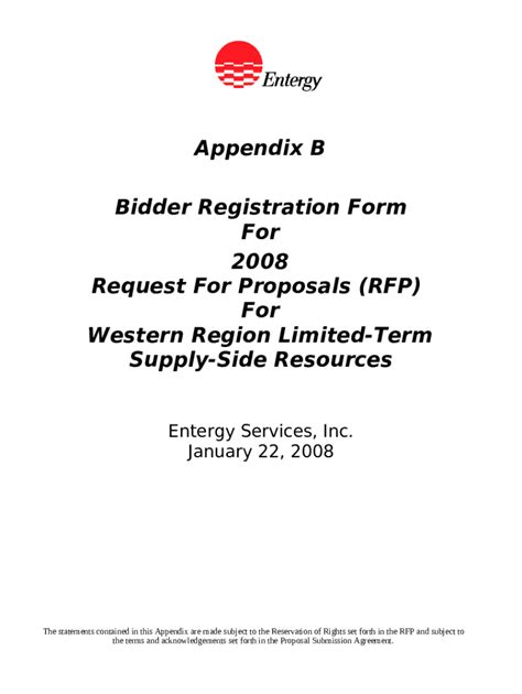 Appendix B Bidder Registration Doc Template Pdffiller