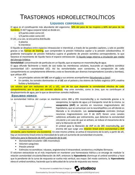 Solution Trastornos Hidroelectroliticos Principios De Medicina