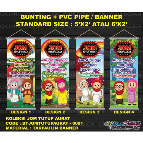 Pre Order Bunting Pvc Pipe Jom Tutup Aurat Shopee Malaysia