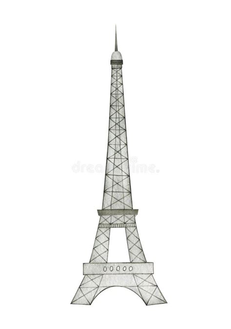 Watercolor Drawing Of Eiffel Tower In Paris Stock Image Image Of