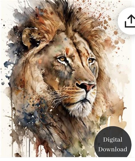 Pin By Mireille Kelley On Aquarelle Watercolor Lion Watercolor