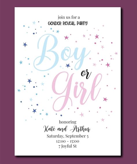 Premium Vector Gender Reveal Party Invitation Vector Design Boy Or