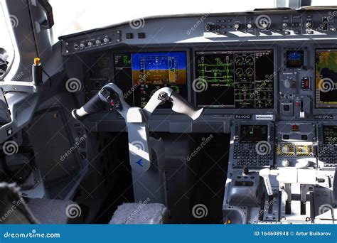 Inside View of a P4-KHD Air Astana Embraer E190-E2 Aircraft Cockpit ...