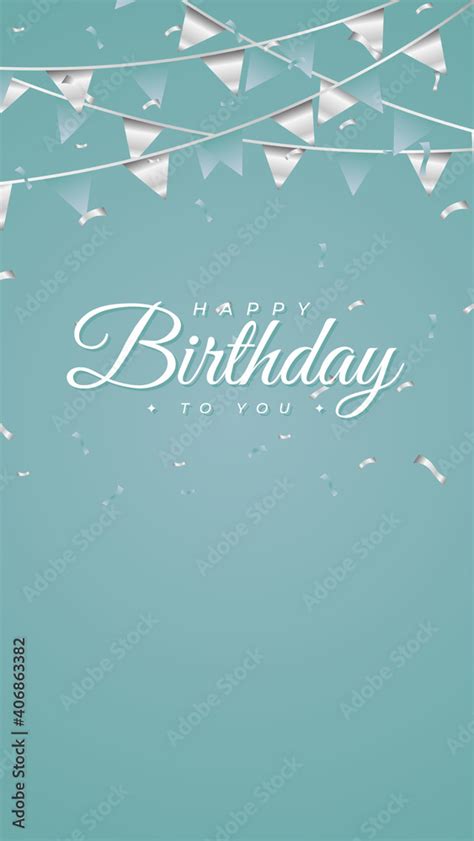 Birthday Card Using Green Tosca Color Happy Birthday Background Design