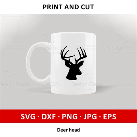 Deer Head Svg Png Christmas Svg Deer Svg Deer Antlers Svg Etsy Canada