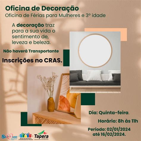 CRAS de Tapera oferece Oficina de Decoração JE Acontece