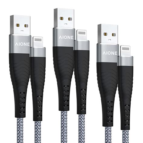 Aione Iphone Charger Cable M M M Pack Lightning Cable Mfi