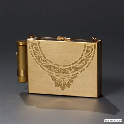 Gold Plated Vintage 1940s Ladies Compact And Cigarette Case Purse