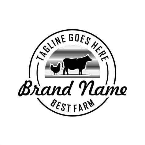 Vintage Cattle Farm Logo Template Vintage Farm Logo Design