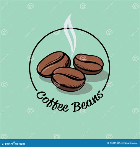 Coffee Bean Logo Coffee Emblem Coffee Beans And Letters In A Circle