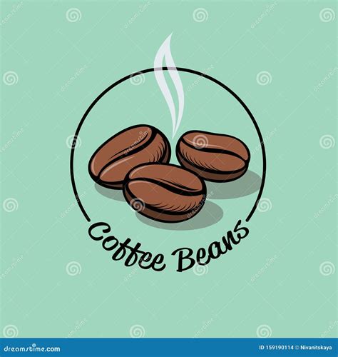 Coffee Bean Logo. Coffee Emblem. Coffee Beans and Letters in a Circle ...