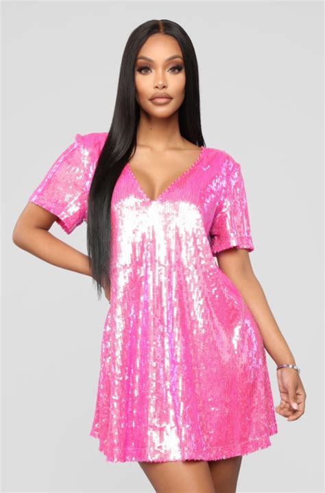 Its Poppin Sequin Shirt Dress Hot Pink Sequin Shirt Sequin T Shirt Dress Sequin Shirt Dress