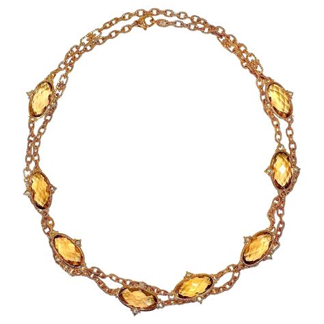 Judith Ripka Sapphire Diamond Gold Necklace At 1stdibs