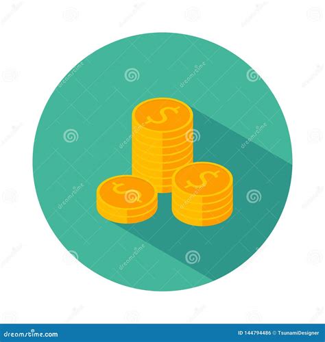 Coin Isometric Pile Of Money Vector Flat Icon Stock Vector