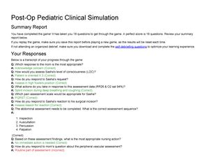 NR 446 Simulation QSEN SCENARIO OVERVIEW During This Scenario