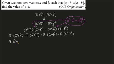 Given Two Non Zero Vectors A And B Such That A B A B Find