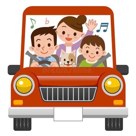 Passeios Felizes Da Família No Carro Em Férias Viagem Conceito Do