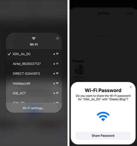 How To Share Wi Fi Passwords From Iphone Ipad And Mac Igeeksblog