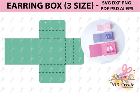 Earring Card Earring Display Earring Organizer Svg Box