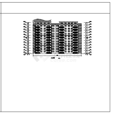 7083平方米十一层带阁楼住宅建筑施工cad图，共六张土木在线