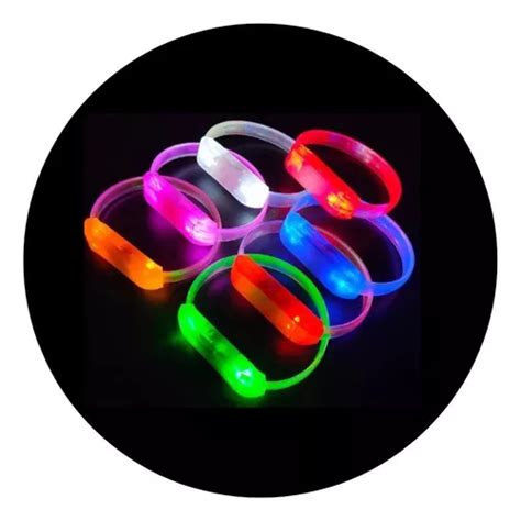 Pulsera Led Audioritmica De Silicon Transparente Kit 100 Pzs Cuotas