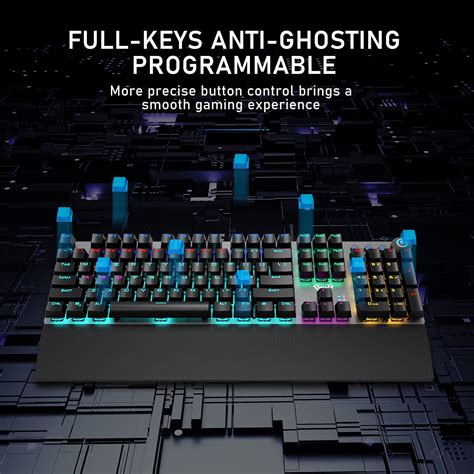 Aula F Mechanical Gaming Keyboard With Magnetic Wrist Rest Volume