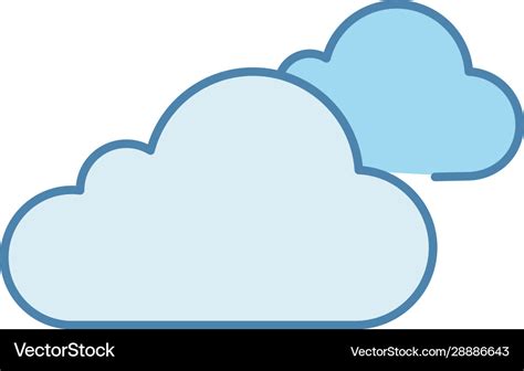 Cloudy Weather Color Icon Royalty Free Vector Image