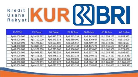 Simulasi Angsuran Kur Bri Tahun Untuk Pinjaman Juta Brosur