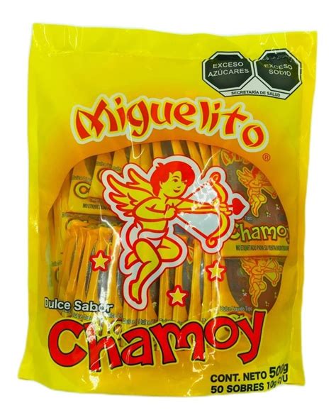 Miguelito Chamoy Bolsa Con 50 Sobres De 10g Chamoy Liquido DulcerÍa Tobi