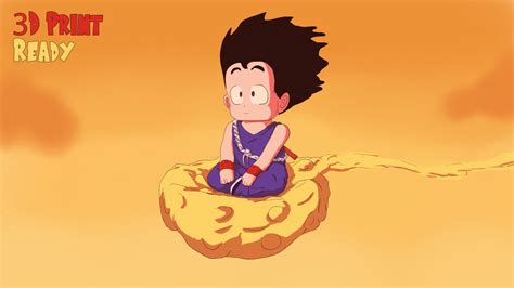 Stl File Original Goku On A Nimbus・model To Download And 3d Print・cults