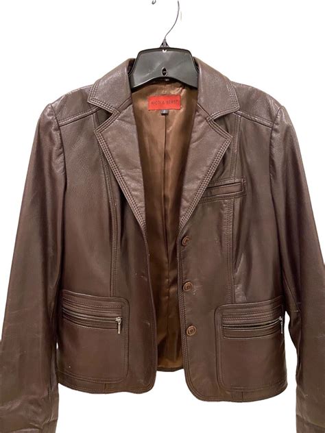 Nicola Berti Genuine Italian Leather Jacket Brown Wo Gem