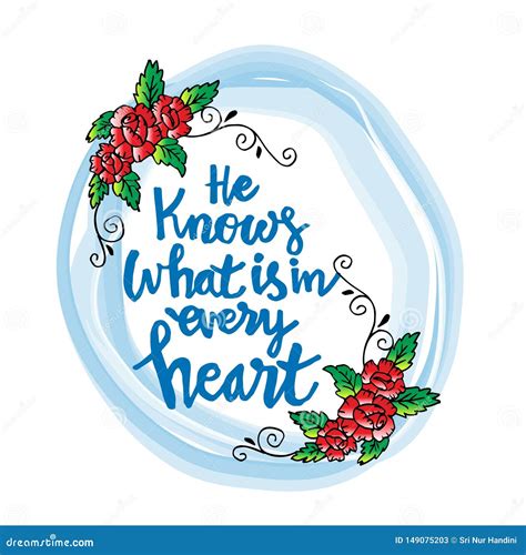 He Knows What Is In Every Heart Islamic Quran Quotes Cartoon Vector