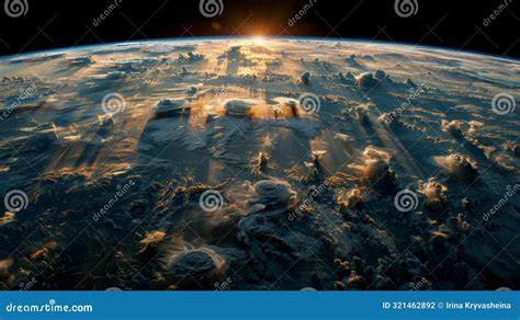 Earth At Night From Space With City Lights Stock Photo Image Of