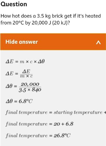 Specific Heat Capacity And Heat Energy Flashcards Quizlet