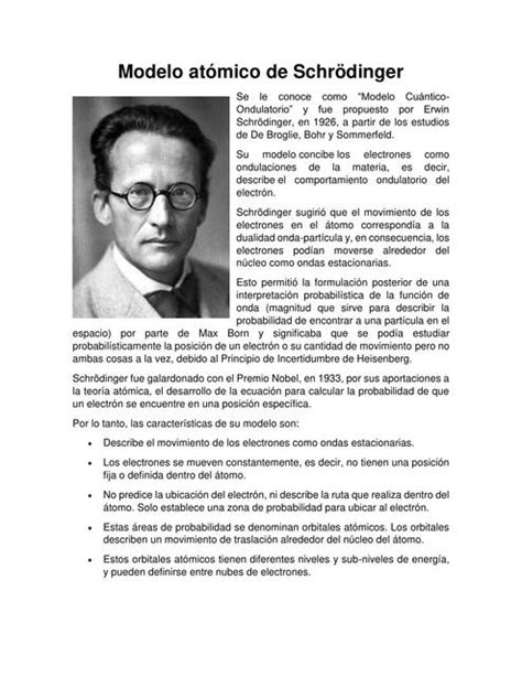 Modelo Atómico De Schrödinger Química Para Estudiantes Udocz