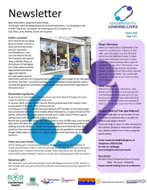 March 2024 Newsletter Linking Lives Uk