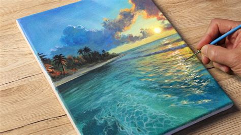 Seascape Painting 3 Acrylic Painting Step By Step Youtube