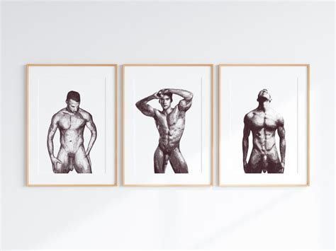 Male Nude Figures 11 Gay Art Prints Watercolor Queer Print Etsy