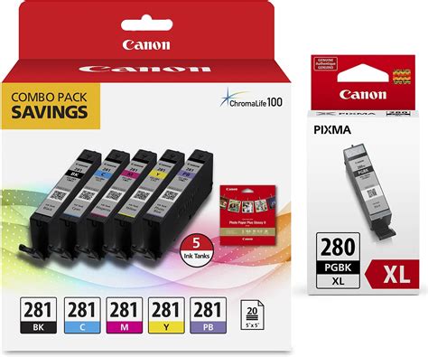 Amazon Genuine Canon CLI 281 5 Color Ink Tank Combo Pack With 5 X