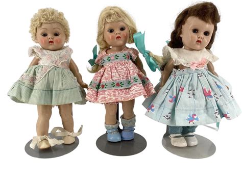 Lot Lot Of 3 8 Hard Plastic Vogue Ginny Dolls Including Long Blonde Hair Wearing A Untagged