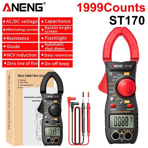 Aneng Profissional Digital Clamp Meter Dc Ac Corrente Mult Metro